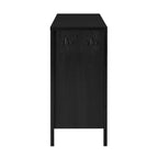 U_STYLE 55.1''Storage Sideboard with 4-Doors,Multi Functional Buffet with Open Shelf and 2-Tiers Adjustable Shelves,Modern Cabinet with Double Hooks,Suitable for Living Room, Hallway, Dining,Office.