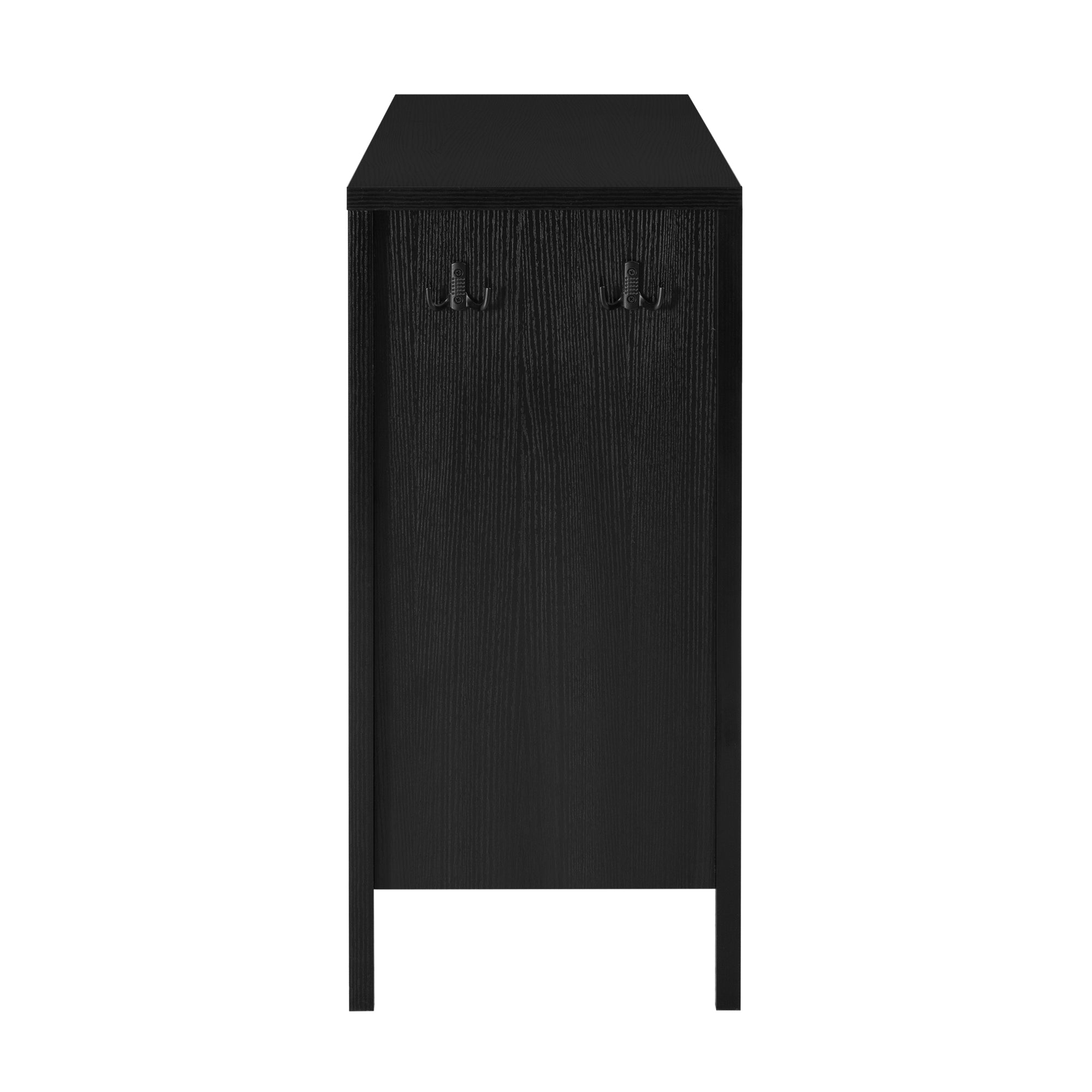 U_STYLE 55.1''Storage Sideboard with 4-Doors,Multi Functional Buffet with Open Shelf and 2-Tiers Adjustable Shelves,Modern Cabinet with Double Hooks,Suitable for Living Room, Hallway, Dining,Office.