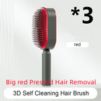Self Cleaning Hair Brush For Women One-key Cleaning Hair Loss Airbag Massage Scalp Comb Anti-Static Hairbrush Set I