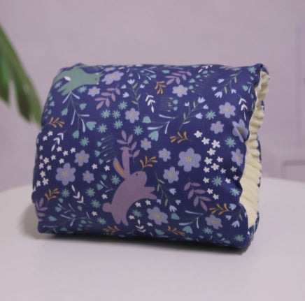 Adjustable Baby Cotton Nursing Arm Pillow Breastfeeding Washable Baby Infant Nursing Breastfeeding Pillow Cushion Arm Pad Deep blue background rabbit 25X23CM