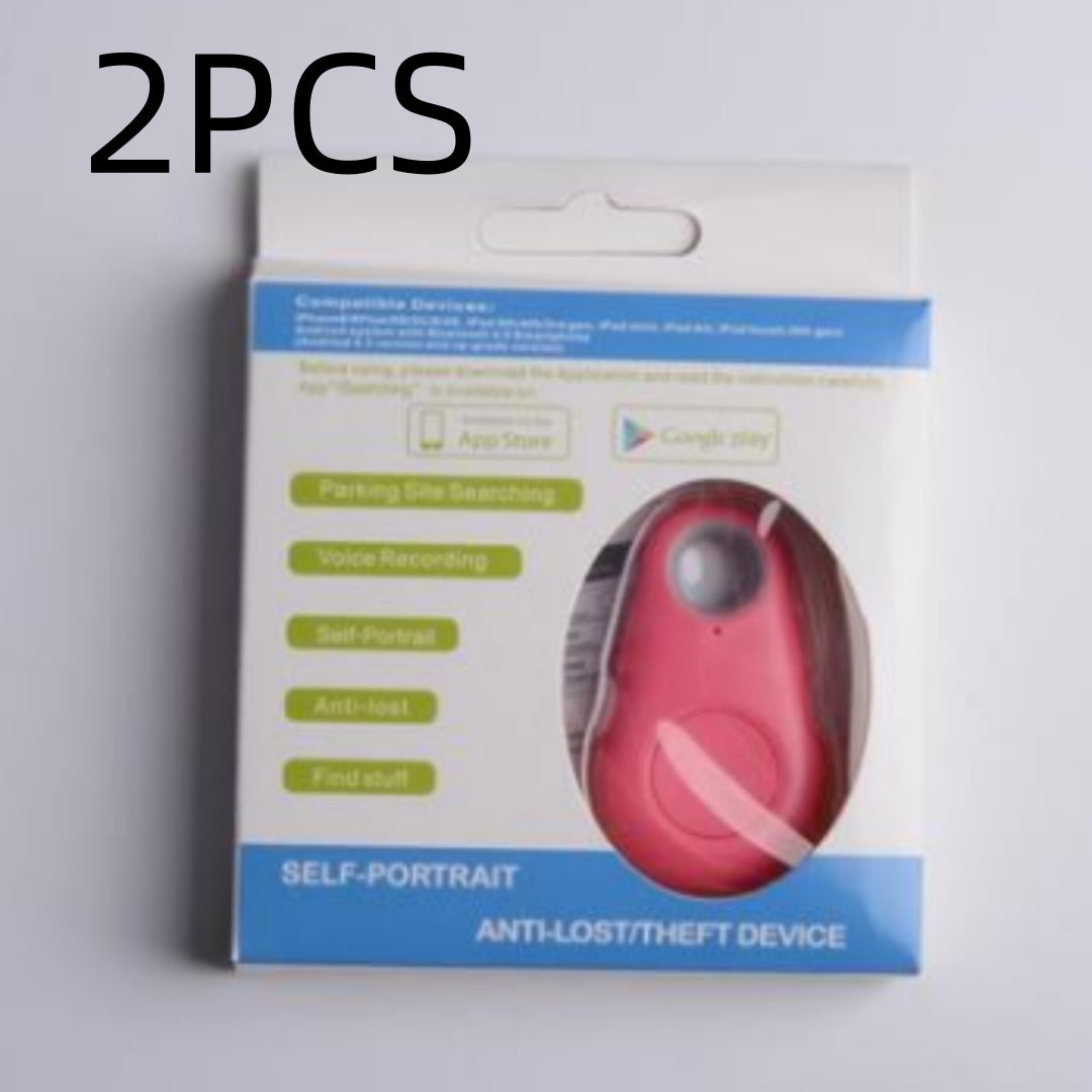 Water Drop Bluetooth-compatible Anti Lost Object Finder 2PC pink