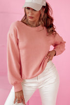Pale Chestnut Bowknot Dewback Round Neck Sweatshirt- Women