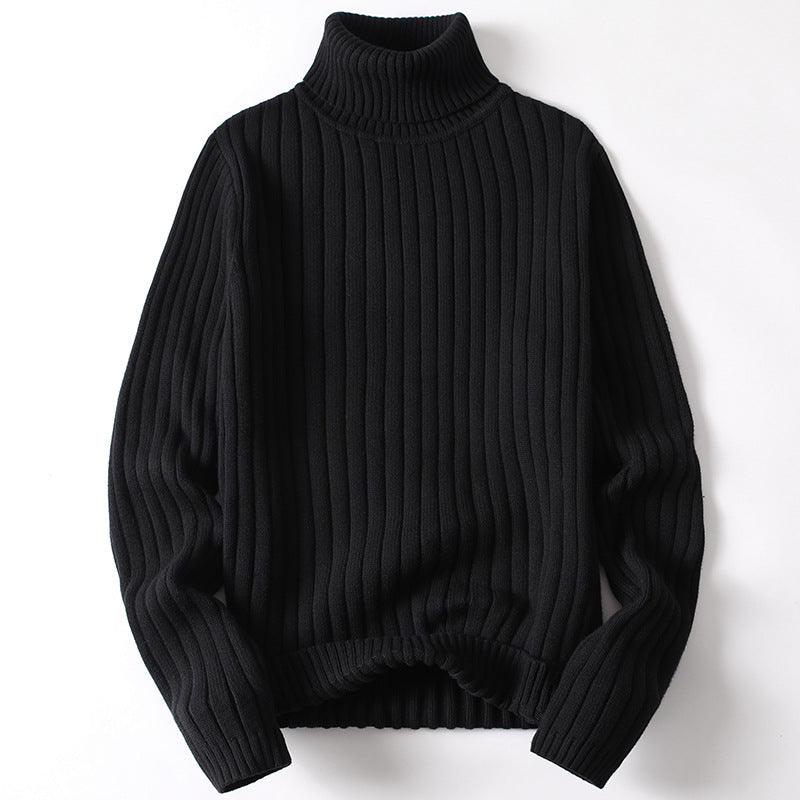 All-matching Men's Clothing Knitted Base Clothes Black