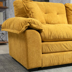 84' Chenille Sofa Small Sofa Loveseat Deep Seat Sofa Couch with 2 Throw Pillows & Memory Foam for Living Room Apartment Office Lounge-Yellow