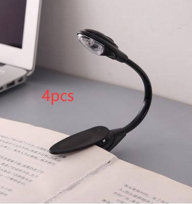 Led Book Light Mini Clip-On Black 4pcs