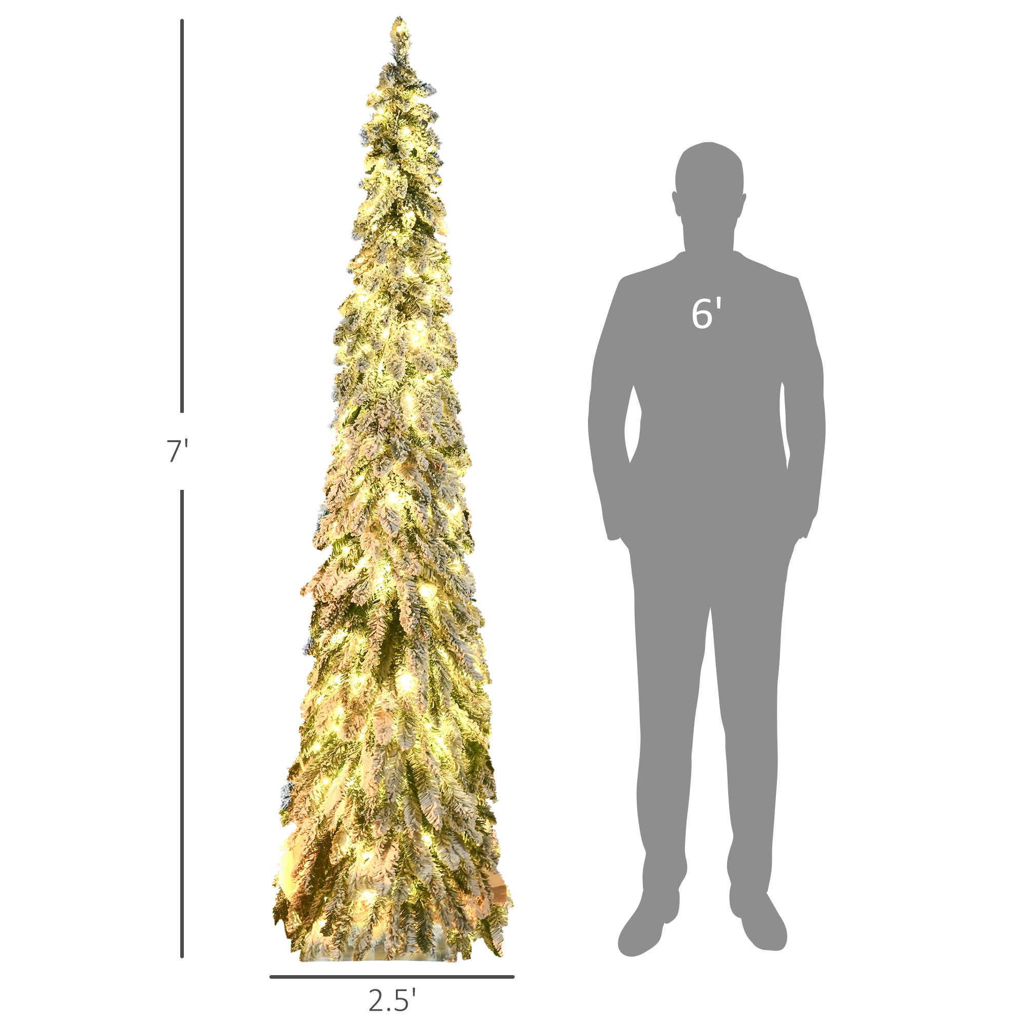 7' Artificial Slim Christmas Trees