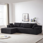 Modern Chenille Upholstered Sectional Sofa Couch Set,Modular 108' L Shaped Sectional Living Room Sofa Set With 6 Pillows,Free Combination Sofa Couch for Living Room,Bedroom(Left Chaise)W834P240009