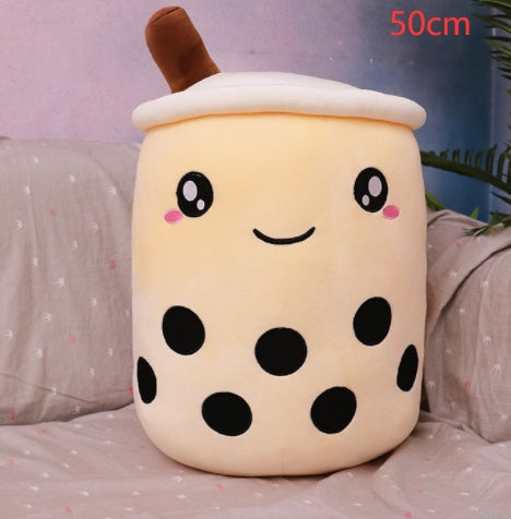 Cute Fruit Drink Plush Stuffed Soft Strawberry Milk Tea Plush Boba Tea Cup Toy Bubble Tea Pillow Cushion Kids Gift light coffee 50cm
