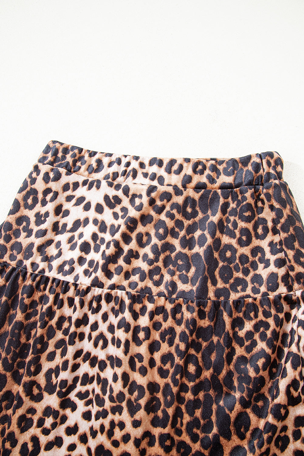 Brown Leopard Tiered Patchwork Hot Mini Skirt- Women