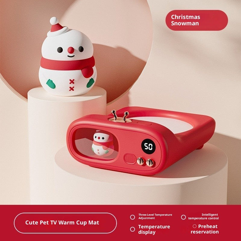 Heating Coaster Adjustable Temperature Heater Christmas Snowman USB