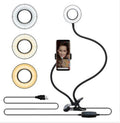 LED Selfie Ring Light for Live Adjustable Makeup Light-8cm Stand Black