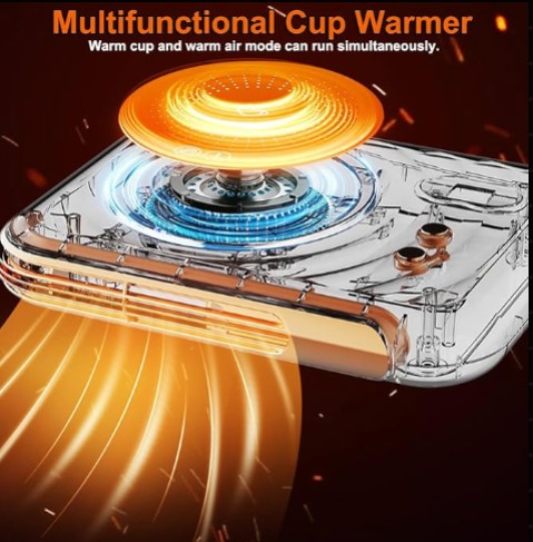 2-in-1 Thermostatic Cup Mat & Warm Air Blower