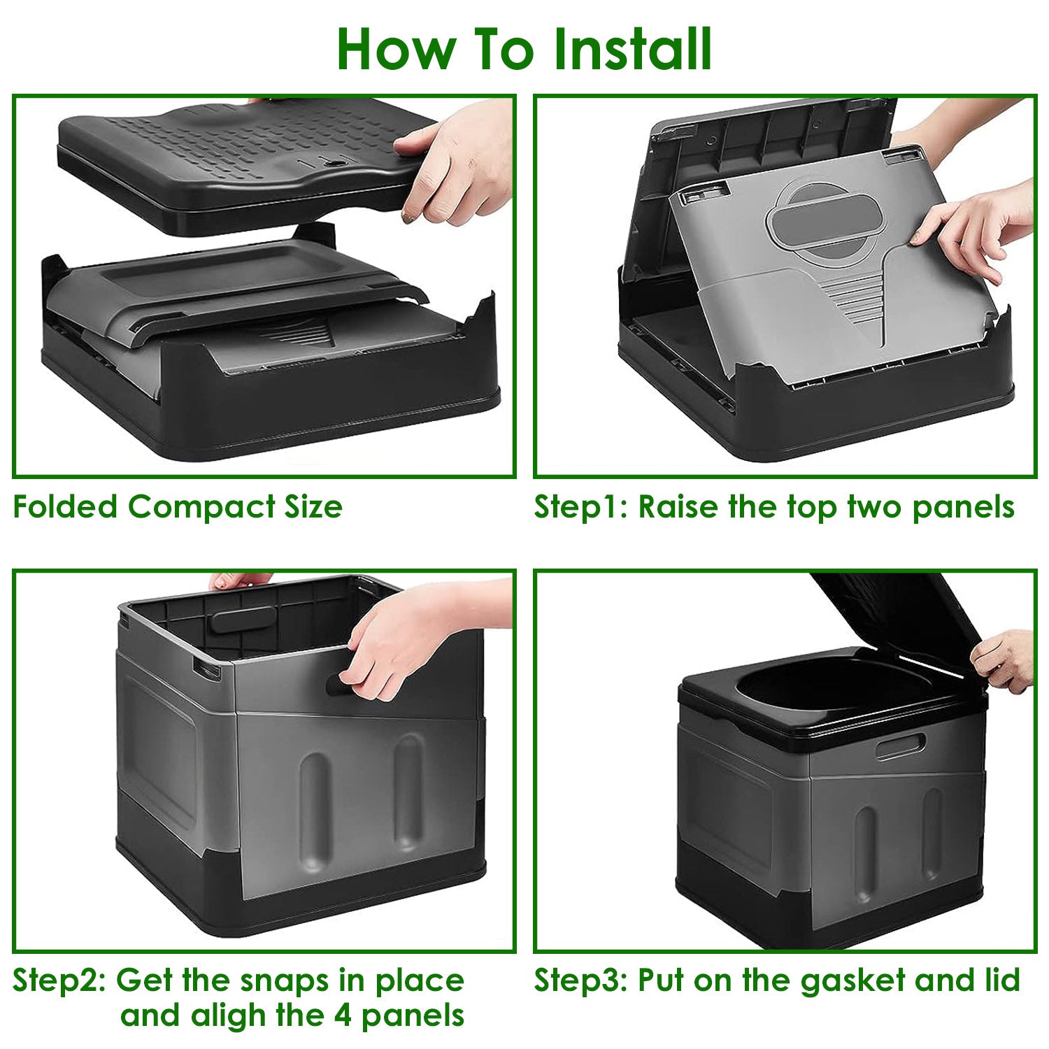Portable Toilet With Handbag, Collapsible Emergency Toilet With Lid - Not Shipped On Weekends