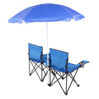 Outdoor Beach Fishing Chair With Umbrella In Blue