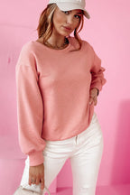 Pale Chestnut Bowknot Dewback Round Neck Sweatshirt- Women