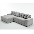 [NEW ARRIVED] [VIDEO PROVIDED] Oversized Two-Piece Couches, L Shaped Sofa, Corduroy, Left Chaise Daybed,with Armrests,Eight Throw Pillows,Corner Sofa,Easy To Assemble, Gray
