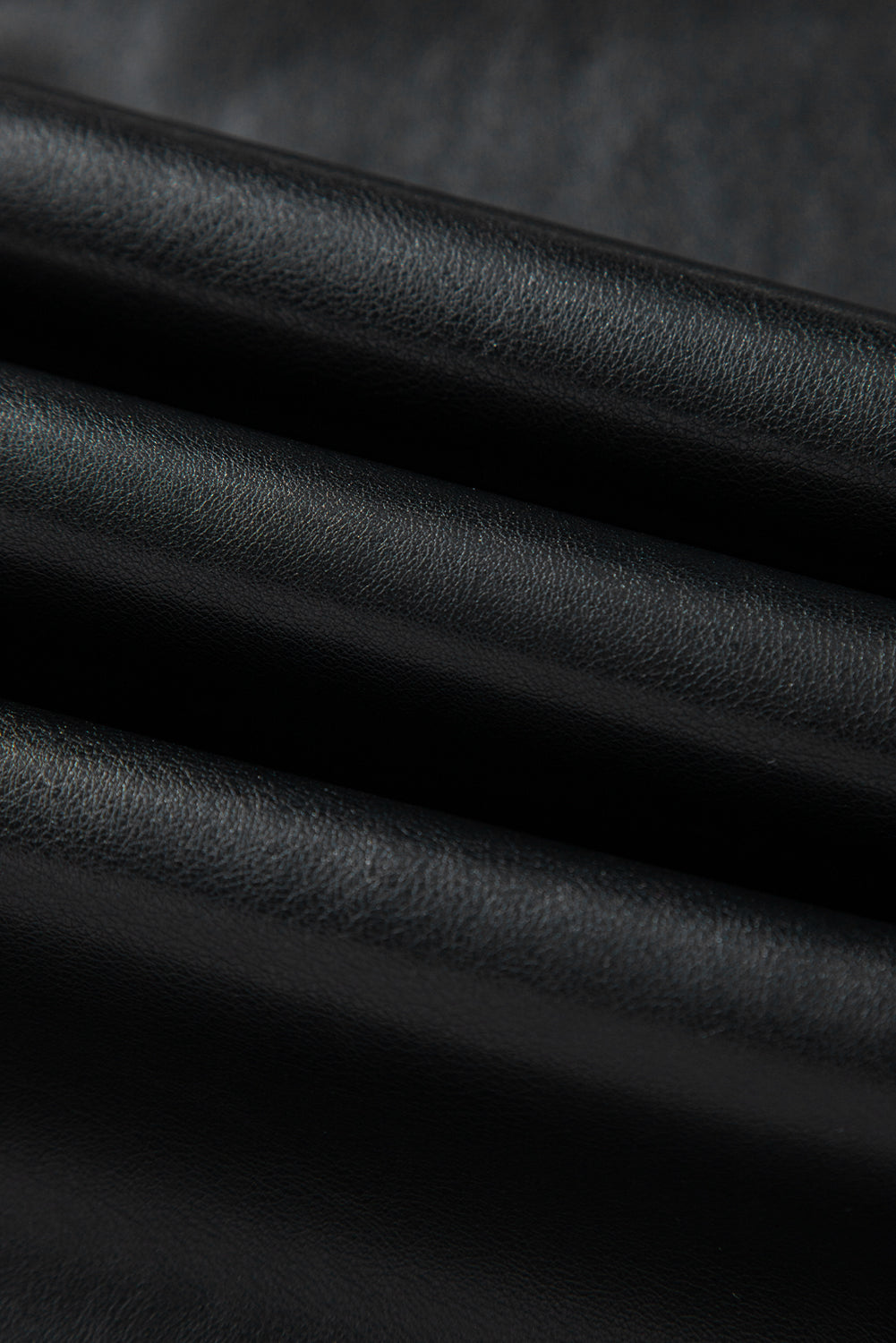 Black Faux Leather Side Slit Maxi Skirt- Women