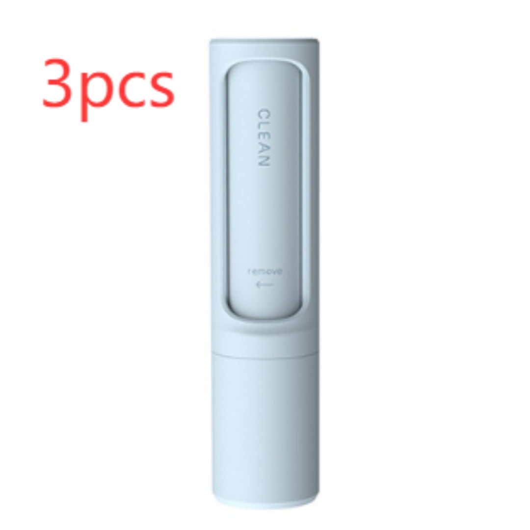 2-1 Reusable Pet Hair Remover Brush Lint Roller Portable Effective Self Cleaning Tool for Cat Dog Fur Hair Dust Removal Brush Blue3pcs