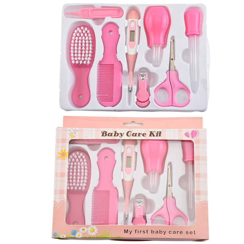 Portable Baby Health Suit Children's Beauty Set Pink 8 piece set