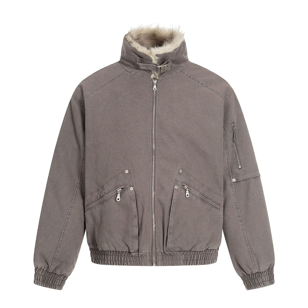 New Winter Thermal Cotton-padded Men Coat Brown