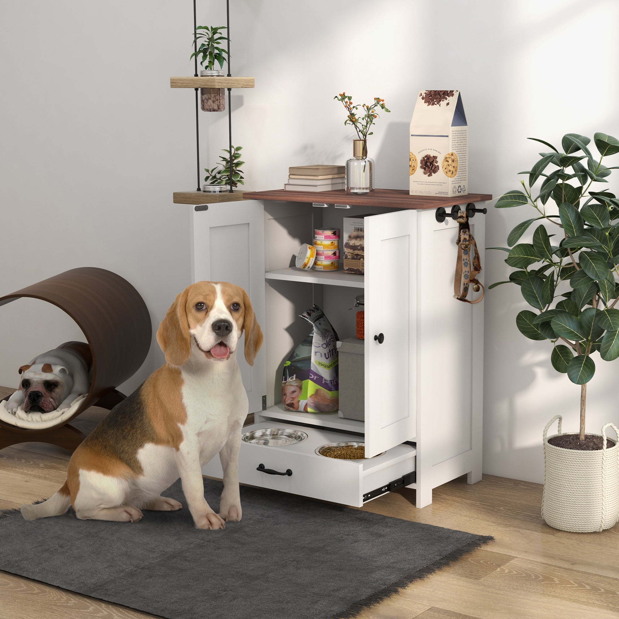 Pet Feeding Station White 915x450x195 mm