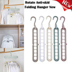 9-hole Clothes Hanger Organizer Space Saving Hanger Multi-function Folding Magic c Scarf Clothes Storage