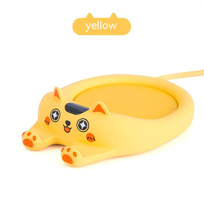 Thermal Cup Base Smart Heat Preservation Coaster Can Be Heated And Adjusted In Three Gears Yellow US220V