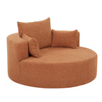 360° Swivel Accent Barrel Chair with Removable Pillows, Orange Red Chenille, 56.3 Inch