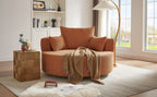 360° Swivel Accent Barrel Chair with Removable Pillows, Orange Red Chenille, 56.3 Inch