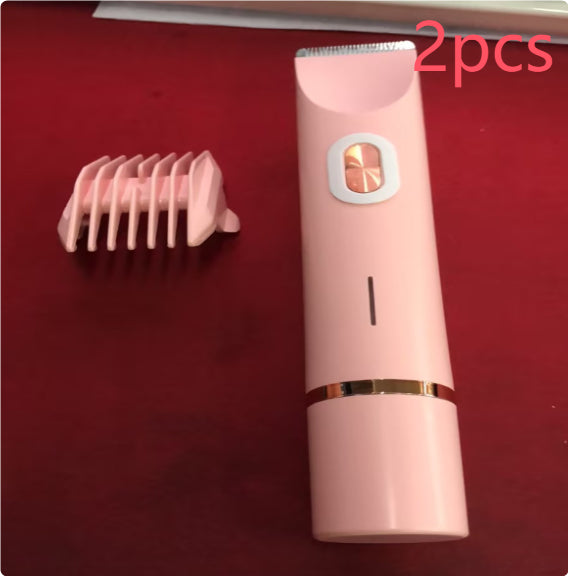 2 In 1 Hair Remover Women's Double Head Shaver Private Pubic Hair Trimmer Electric Razor Wet Dry Electric Body Hair Pink 2pcs USB