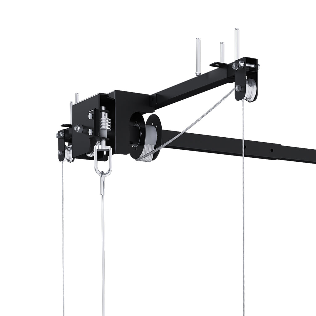 Overhead Garage Storage Rack 4x4 FT for High Ceilings 10-12 FT, 250LBS Capacity All-Steel Construction with Safety Lock (Installation Required, Heavy-Duty Garage Organizer)