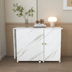 57.5' Foldable Sewing Machine Table with Locking Casters, Multi-Storage Craft Station with Shelves, Bins & Cabinet, Adjustable Sewing Cabinet for Home, Bedroom, and Craft Room(White)