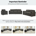 Cozy Upholstered Sofa Set Oversized Comfy Cloud Sofa Double Cushion Sofa Group Plush Cushion Sofa Couch for Living Room, Grey