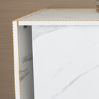 57.5' Foldable Sewing Machine Table with Locking Casters, Multi-Storage Craft Station with Shelves, Bins & Cabinet, Adjustable Sewing Cabinet for Home, Bedroom, and Craft Room(White)