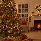 4PCS Set 4.7in Christmas Tree Glass Ball Ornaments Shiny Hanging Tree Decor Holiday Party Home Decor