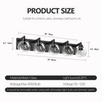 Bathroom Light Fixtures Over Mirror 5-Lights Bathroom Vanity Light with Clear Globe Glass Shade Modern Black Vanity Light Wall Sconce Vanity Lighting for Bath(Bulbs Not Included)