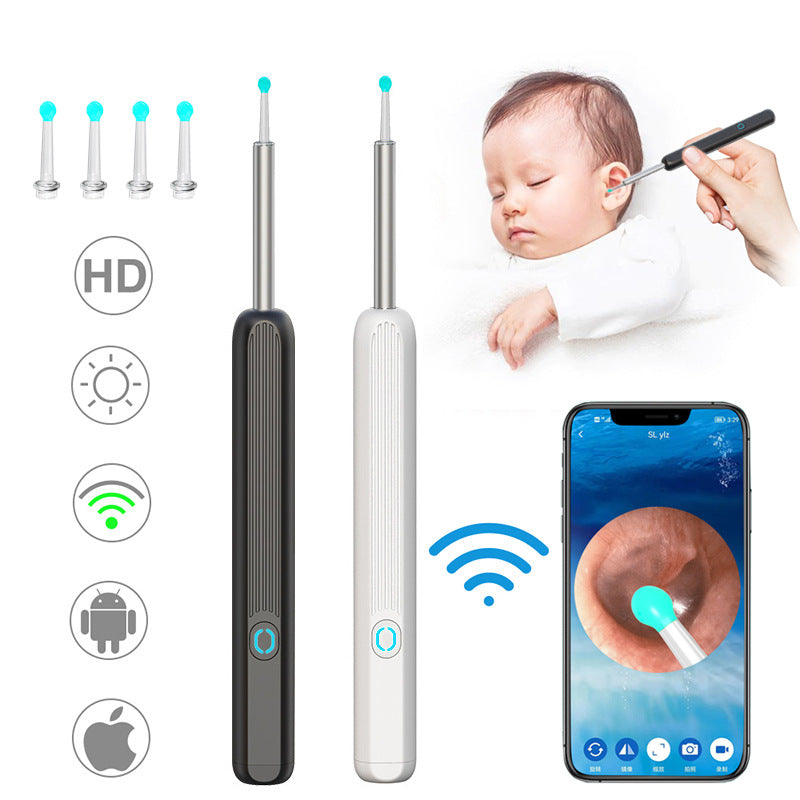 NE3 Ear Cleaner Otoscope Ear Wax Removal Tool With Camera LED Light Wireless Ear Endoscope Ear Cleaning Kit For I-phone Suit USB