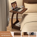 Small-sized Bedside Table Household Bedroom Nutbrown Flat model 40x40x65cm