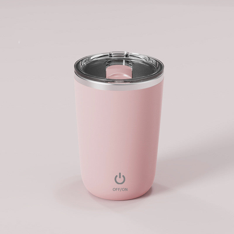 350ml Automatic Self Stirring Mug Coffee Milk Juice Mixing Cup Electric Stainless Steel Lazy Rotating Mug Magnetic Stirring Cup Kitchen Gadgets Girl Pink 350ml