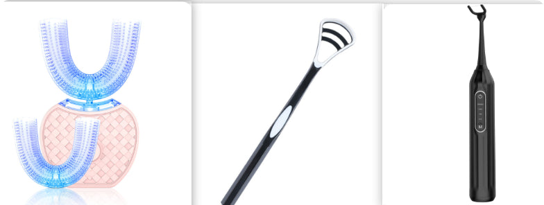 360 Degrees Intelligent Automatic Electric Toothbrush Waterproof U Type Tooth Brush Whitening Blue Light USB Charging Set3