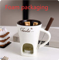 Fondue Mug Set Personal Mini Fondue Pots Chocolate Cheese Ice Cream Fondue Maker Kit Individual Butter Melter Cup Small Warmer Kitchen Gadgets Offwhite foam packaging