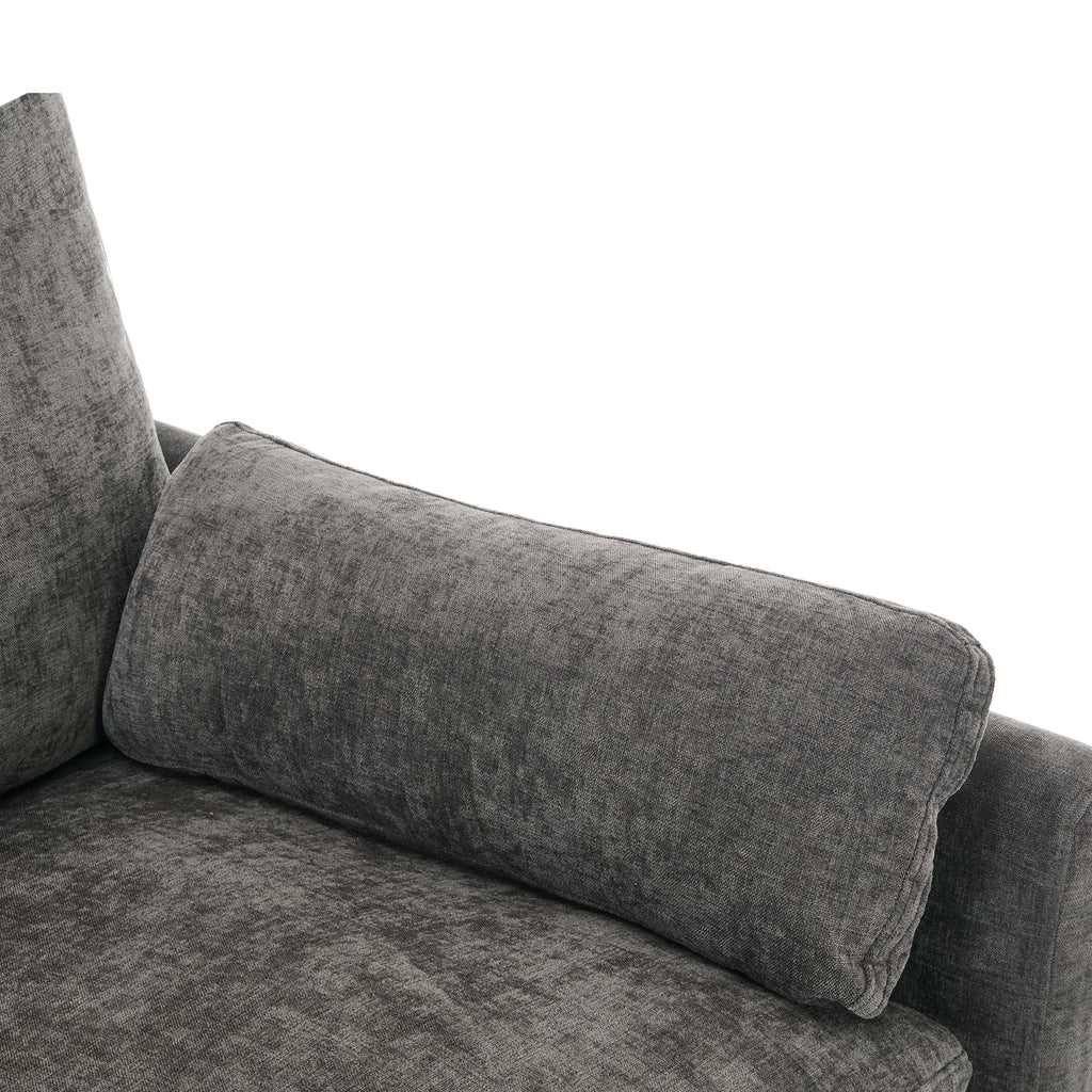 Cozy Upholstered Sofa Set Oversized Comfy Cloud Sofa Double Cushion Sofa Group Plush Cushion Sofa Couch for Living Room, Grey
