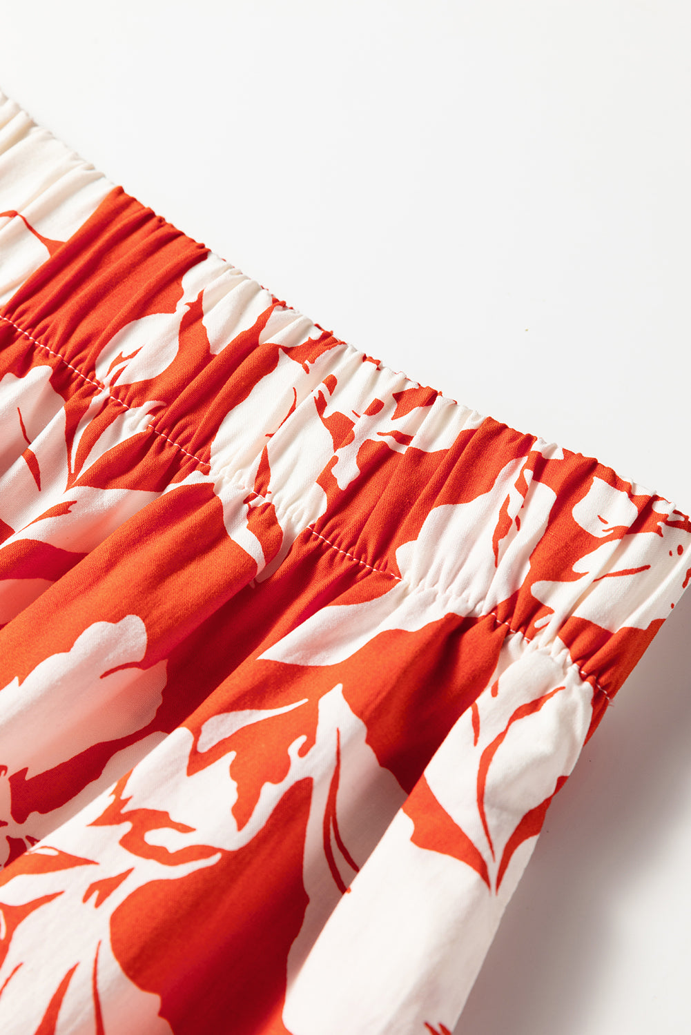 Red High Split Floral Western Cowgirl Maxi Skirt- Women