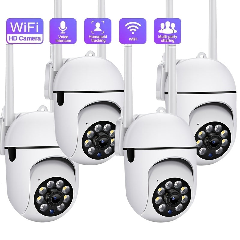 Courtyard Guardian Outdoor Spherical Camera Set - 1080P 360 Blind Spot Monitoring, Wireless 2.4G Anti-interference, Full-color Night Vision, Motion Tracking & Remote Viewing Via App White