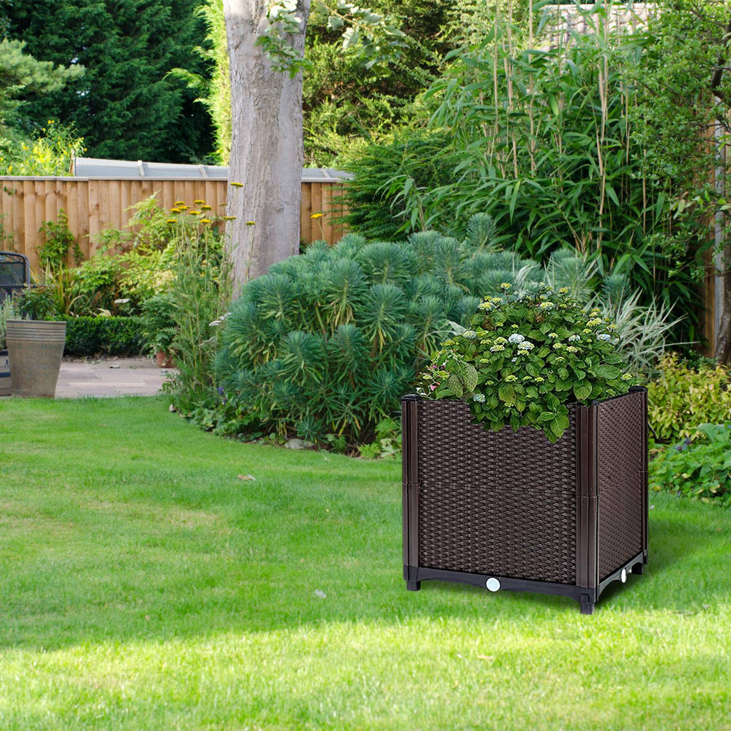 Elevated Garden Flowerpot For Outdoor Plants Brown