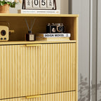 Shoe Cabinet Storage for Entryway Hidden Shoes Storage Cabinet with 3 Flip Drawers, Tall Free Standing Shoe Organizer Rack for Foyer, Hallway. Natural,31.6'' L x 9.6'' W x 54.4'' H.