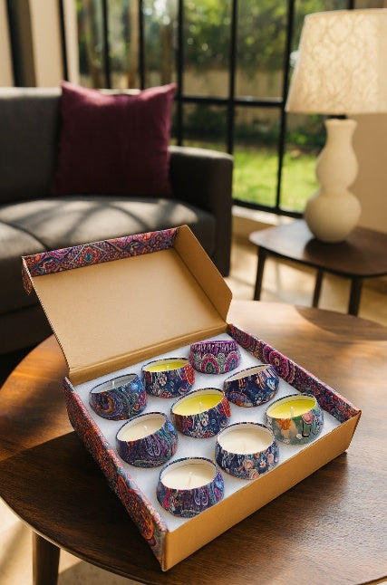 Decorative Scented Tin Candle Gift Set