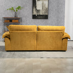 84' Chenille Sofa Small Sofa Loveseat Deep Seat Sofa Couch with 2 Throw Pillows & Memory Foam for Living Room Apartment Office Lounge-Yellow