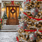 4PCS Set 4.7in Christmas Glass Ball Ornaments Hanging Tree Decor Home Party Holiday Decor