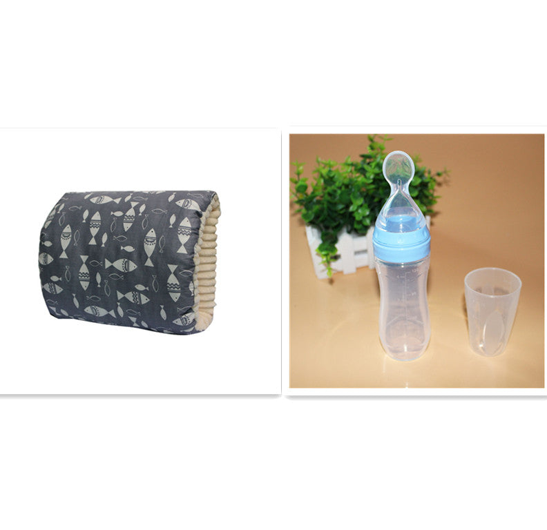 Adjustable Baby Cotton Nursing Arm Pillow Breastfeeding Washable Baby Infant Nursing Breastfeeding Pillow Cushion Arm Pad Gray Fish set 25X23CM